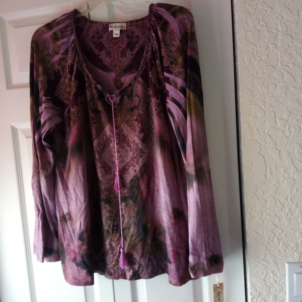 Kohl's pretty purple blouse with shiny sequins